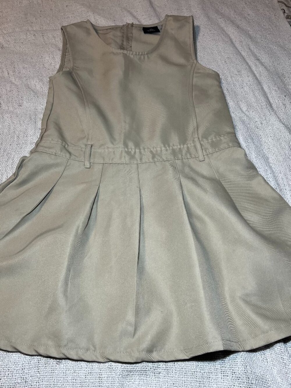Beverly Hills Polo Club Girls Khaki School Uniform Jumper Dress Size 14 Pleated